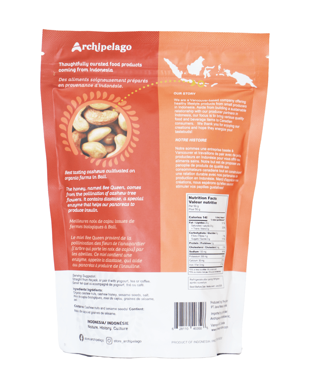 Balinese Cashew Nuts - Honey & Sesame - Archipelago Foods