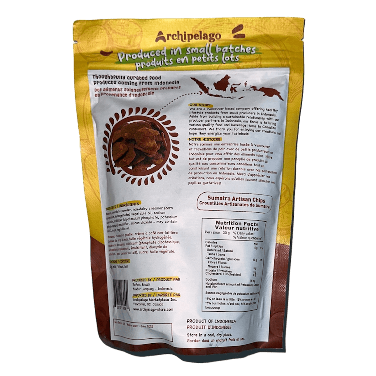 Handcrafted Banana Chips - Chocolate - Archipelago Foods