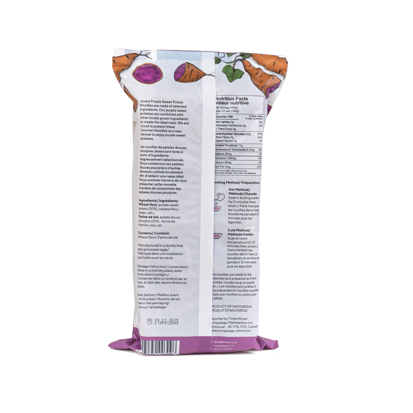 Purple Sweet Potato Noodles - 1 Case (12 pcs) - Archipelago Foods