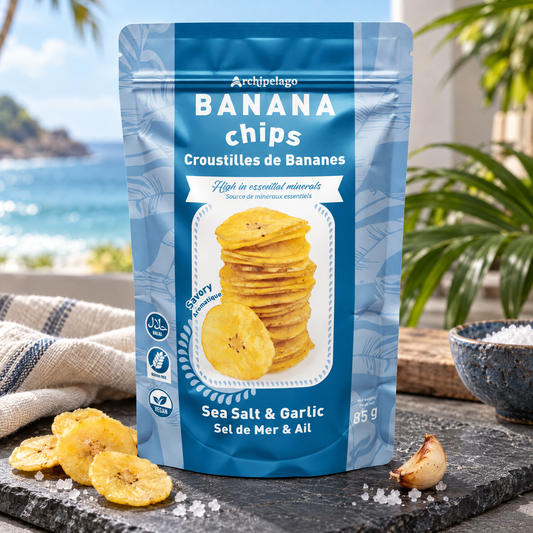 Banana Chips, Sea Salt & Garlic, 85 g