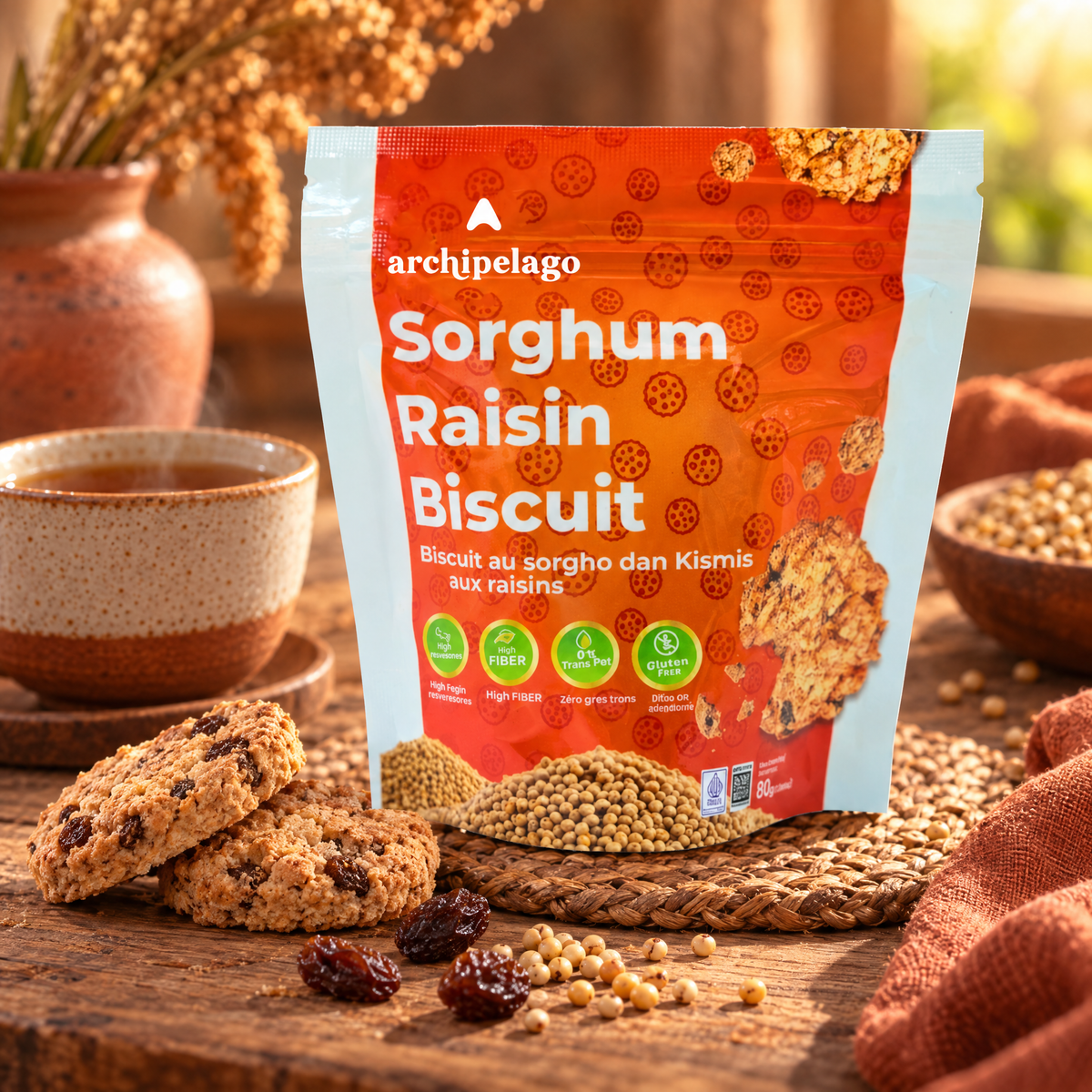 Organic Sorghum Raisin Biscuit, 80 g