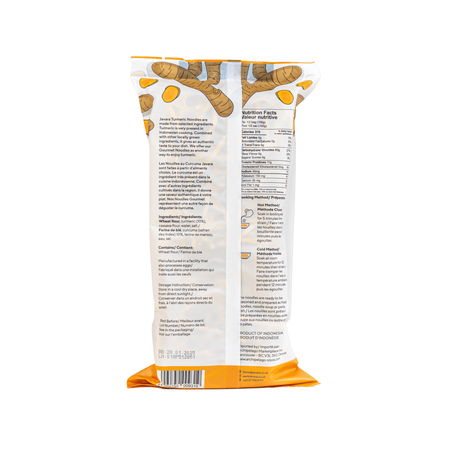 Turmeric Noodle - 1 Case (12 pcs) - Archipelago Foods 